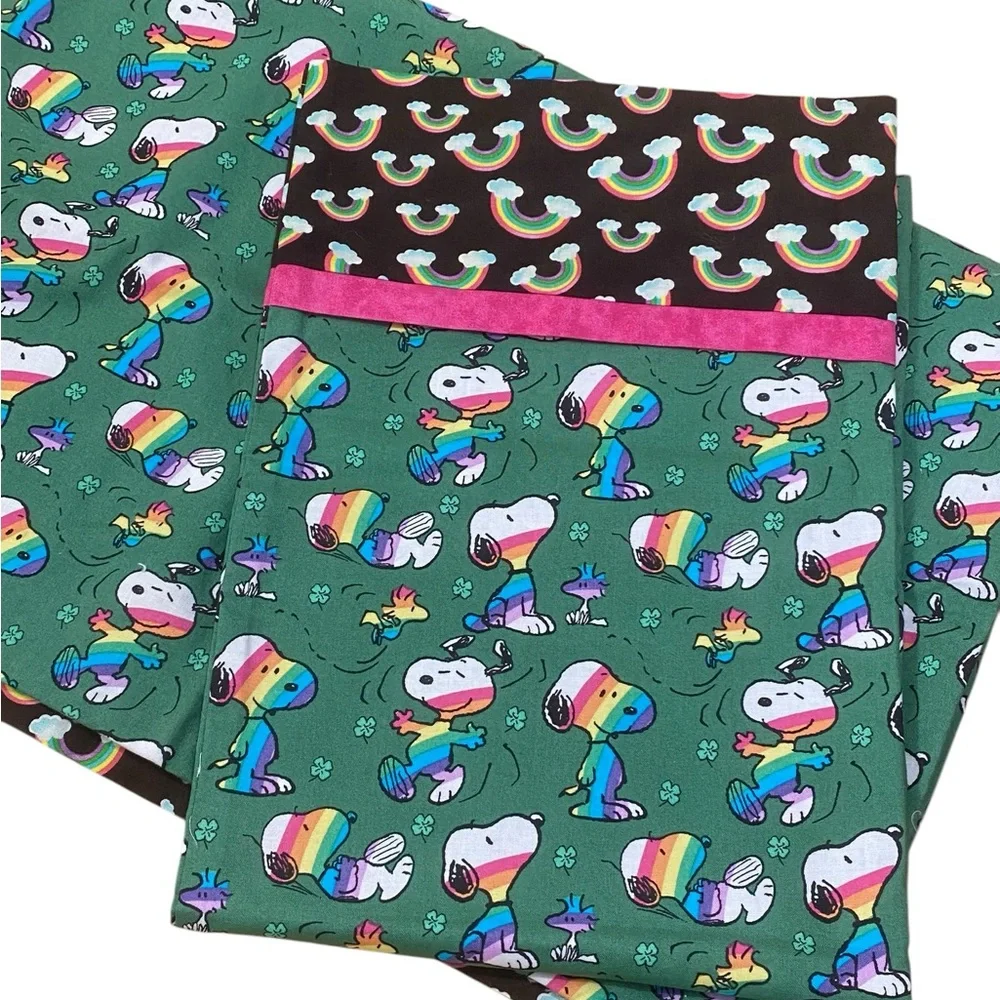 Handmade Snoopy Woodstock Rainbow Pillowcases